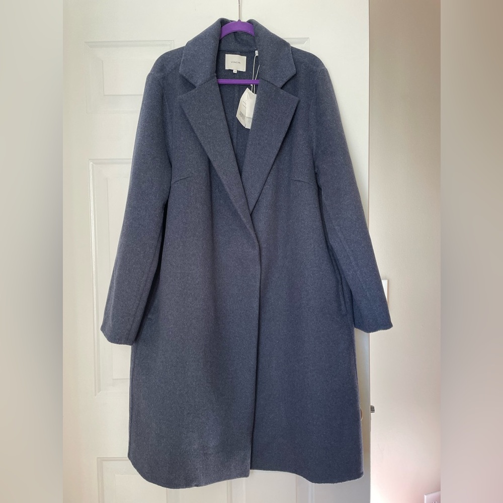 NWT Vince Women’s Wool blend Coat Heather Iris Blue color Size: XXL